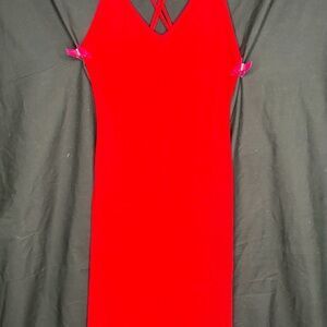 Rehab Vibrant Red Backless Dress